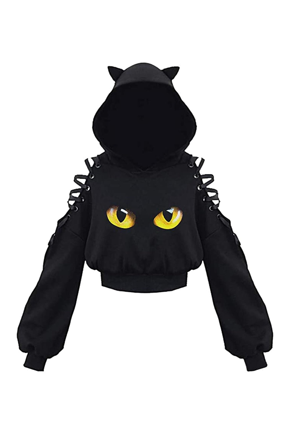 Crop Hoodie "Fall Witch Style" Variant C with moon.