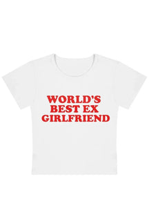 Beige World's Best Ex Girlfriend Slogan Top featuring comfort.