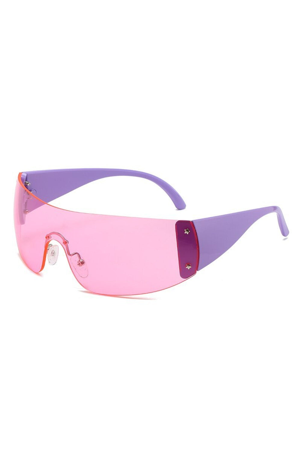 Pink Y2k Acrylic Gradient Sunglasses exude retro charm.