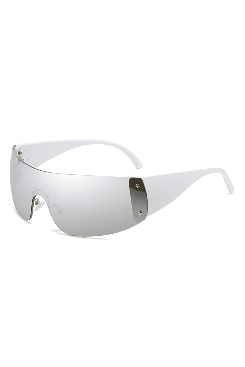 Y2k Acrylic Gradient Sunglasses in Silver, retro style.