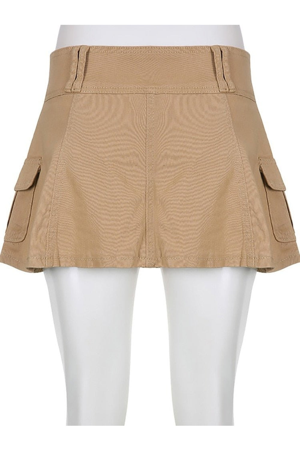 Khaki Y2K Alt Low Waist Mini Skirt - stylish.