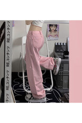 Y2K Baggy Pink  Denim Pants