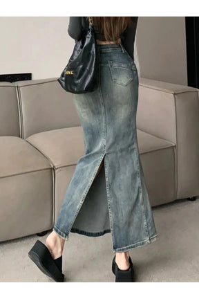 Y2k Chic Denim Trumpet Skirt