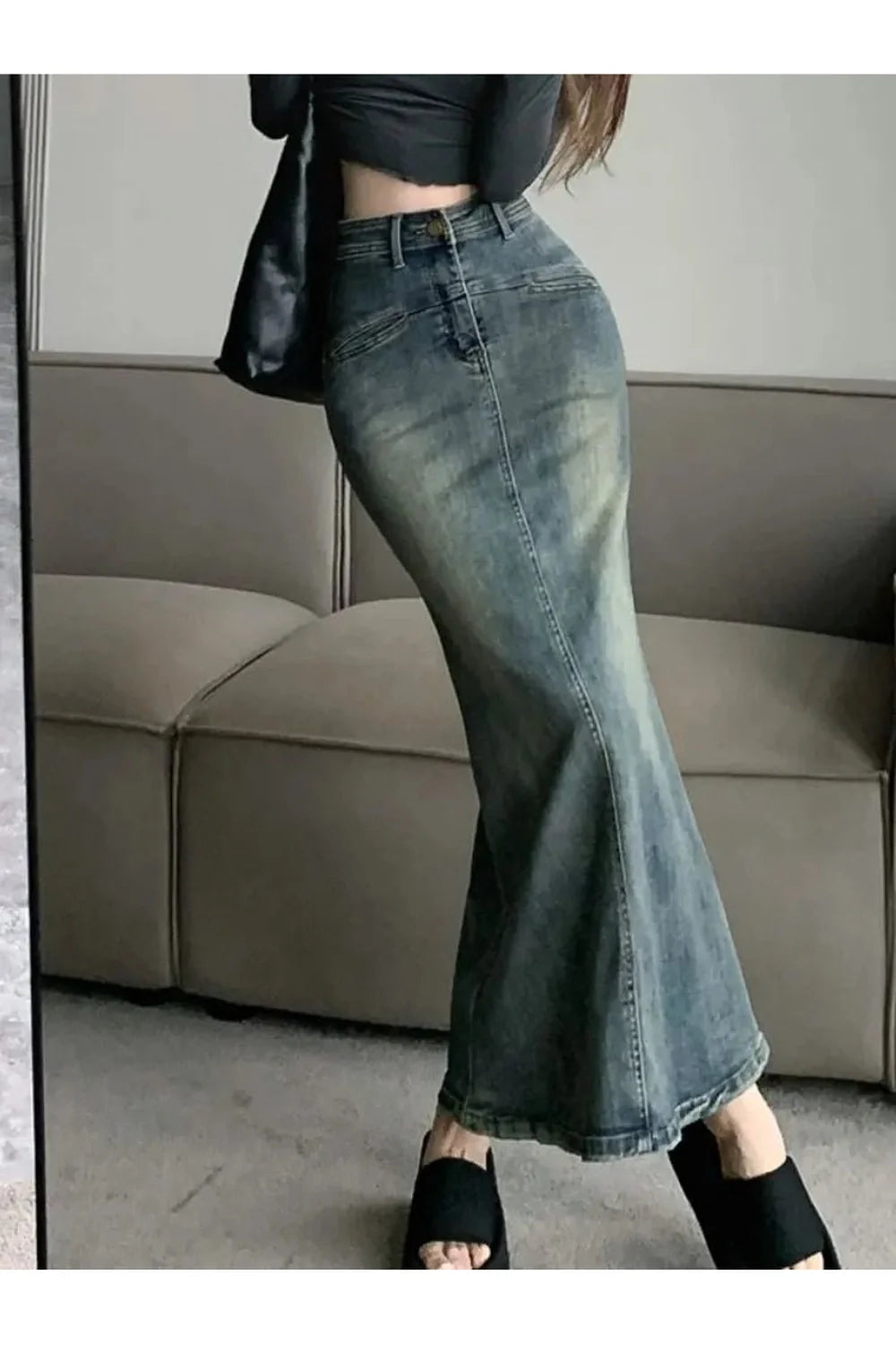 Y2k Chic Denim Trumpet Skirt