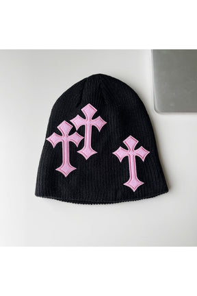 Stylish Y2k Cross Hat in sleek Black.