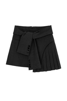 Stylish Acubi Pleated Mini Skirt in Black.