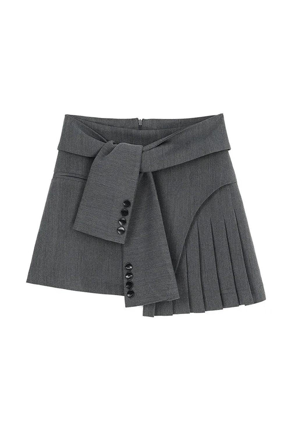 Grey Acubi Pleated Mini Skirt with elegant pleats.