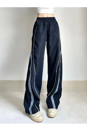 Y2K High Rise Striped Sweatpants