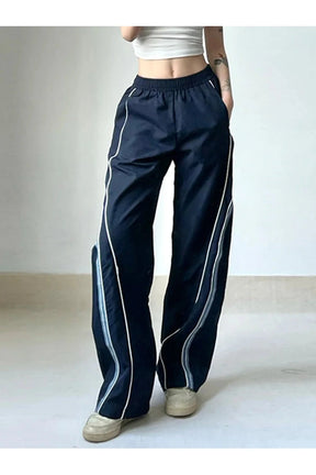 Y2K High Rise Striped Sweatpants