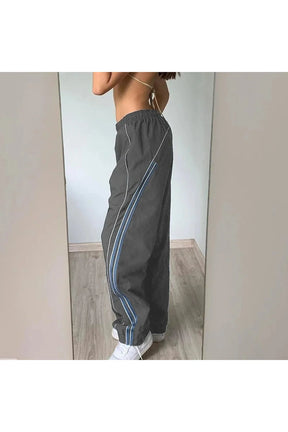 Y2K High Rise Striped Sweatpants