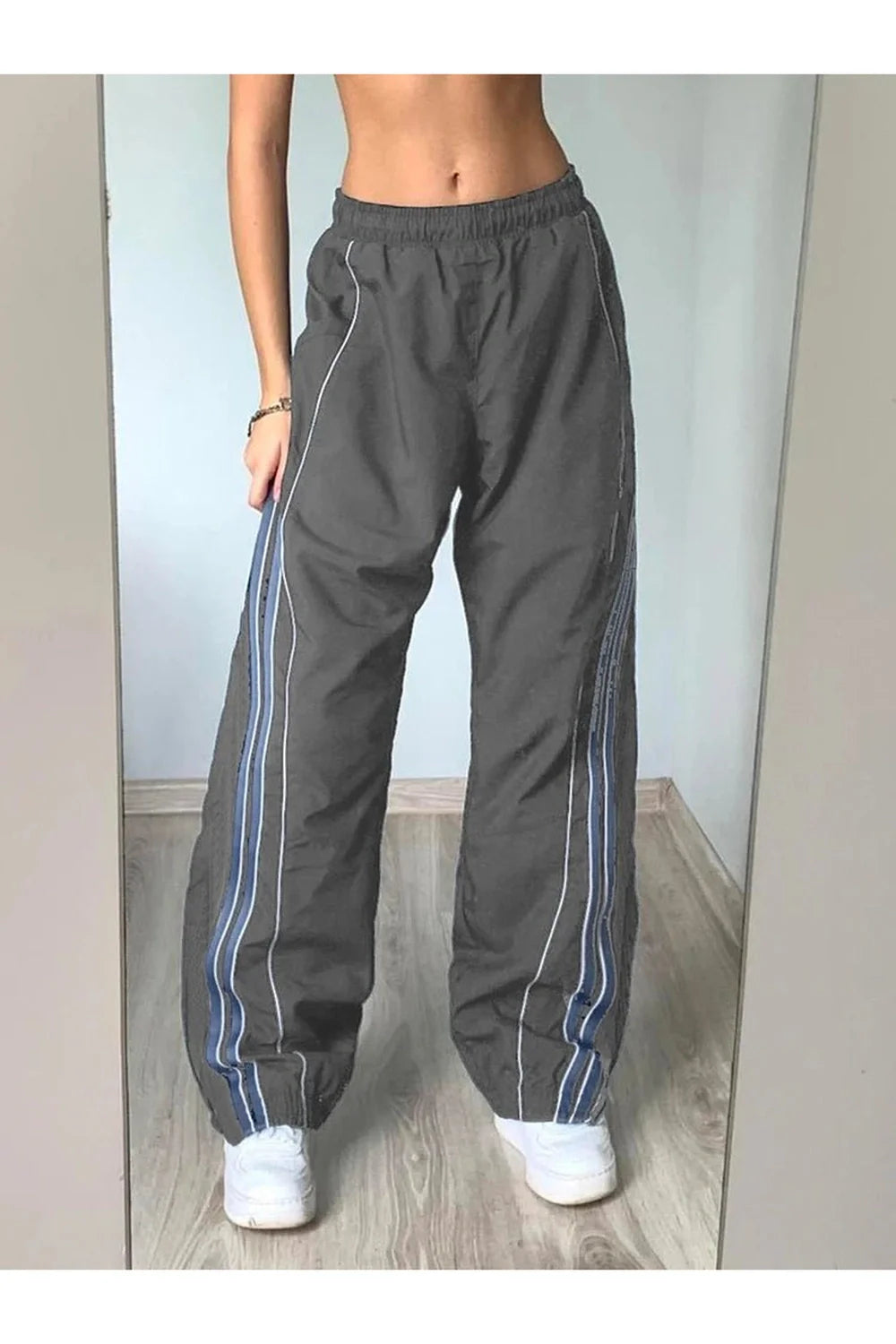 Y2K High Rise Striped Sweatpants