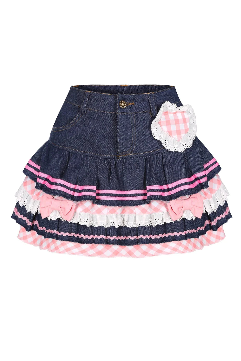 Y2K Kawaii Denim Mini Skirt variant 1, trendy.