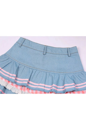 Y2K Kawaii Denim Mini Skirt