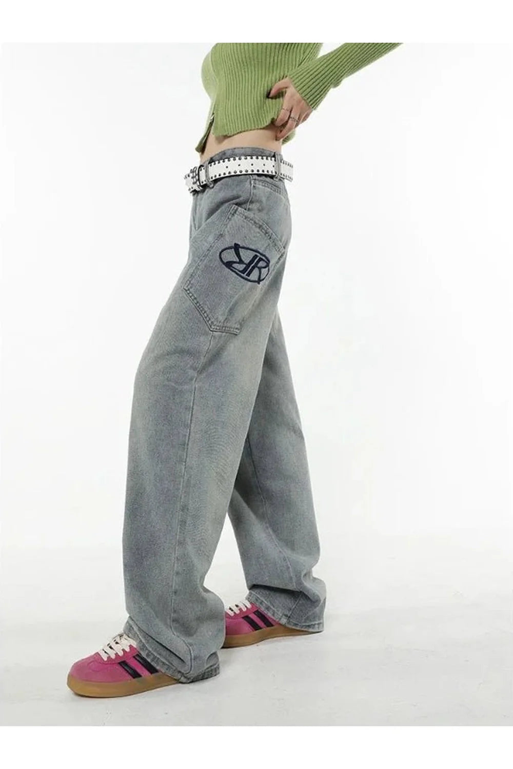 Y2K Loose Fit Logo Jeans