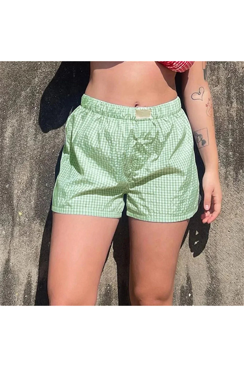 Y2K Plaid Pajama Shorts