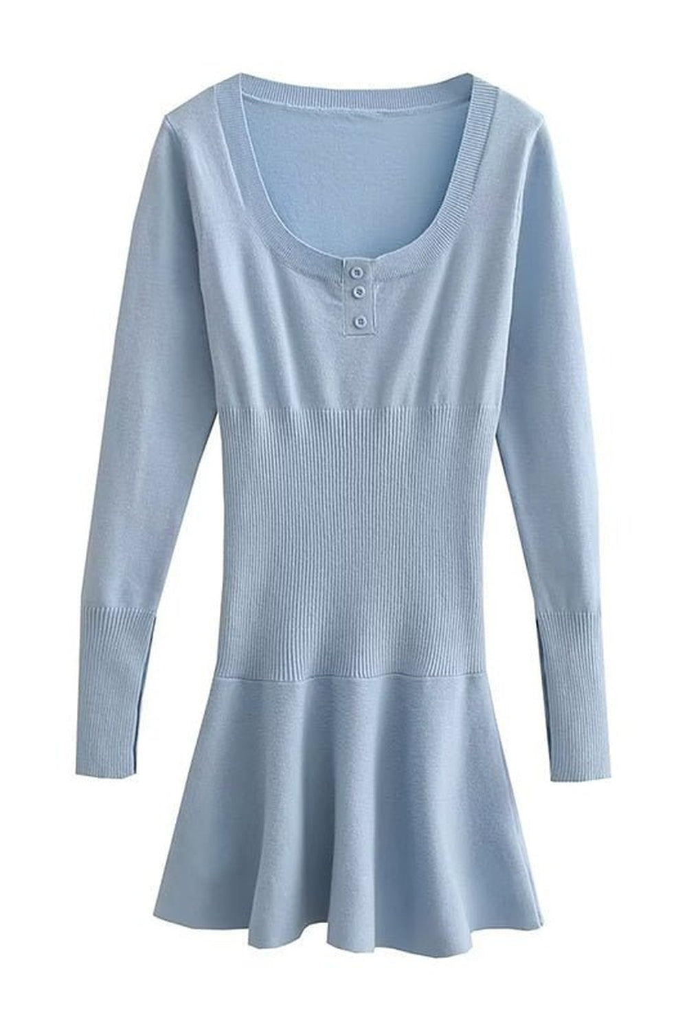 Y2k Spring Short Dress in Sky Blue, stylishly flirty.