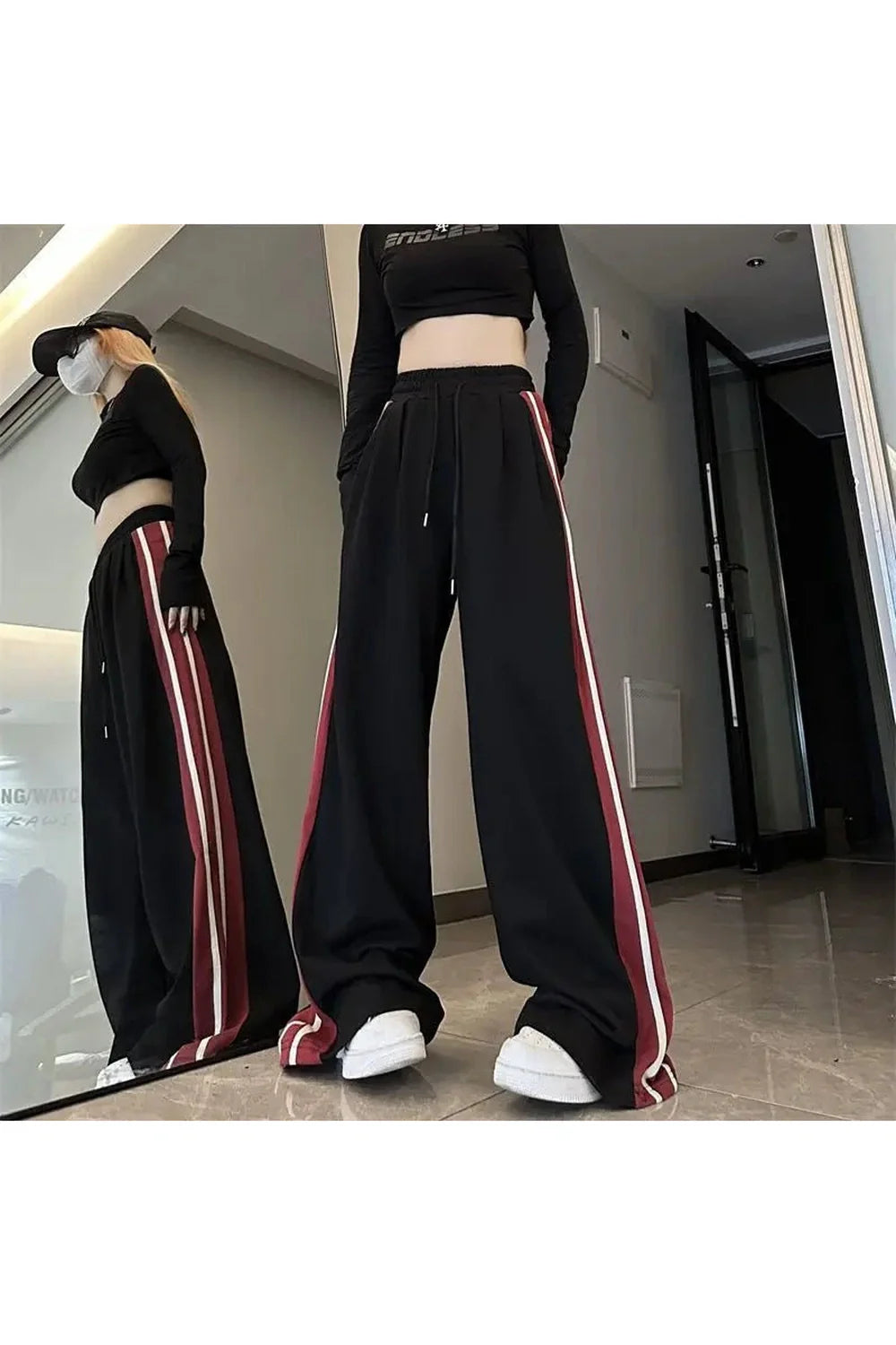 Y2K Striped Baggy Joggers