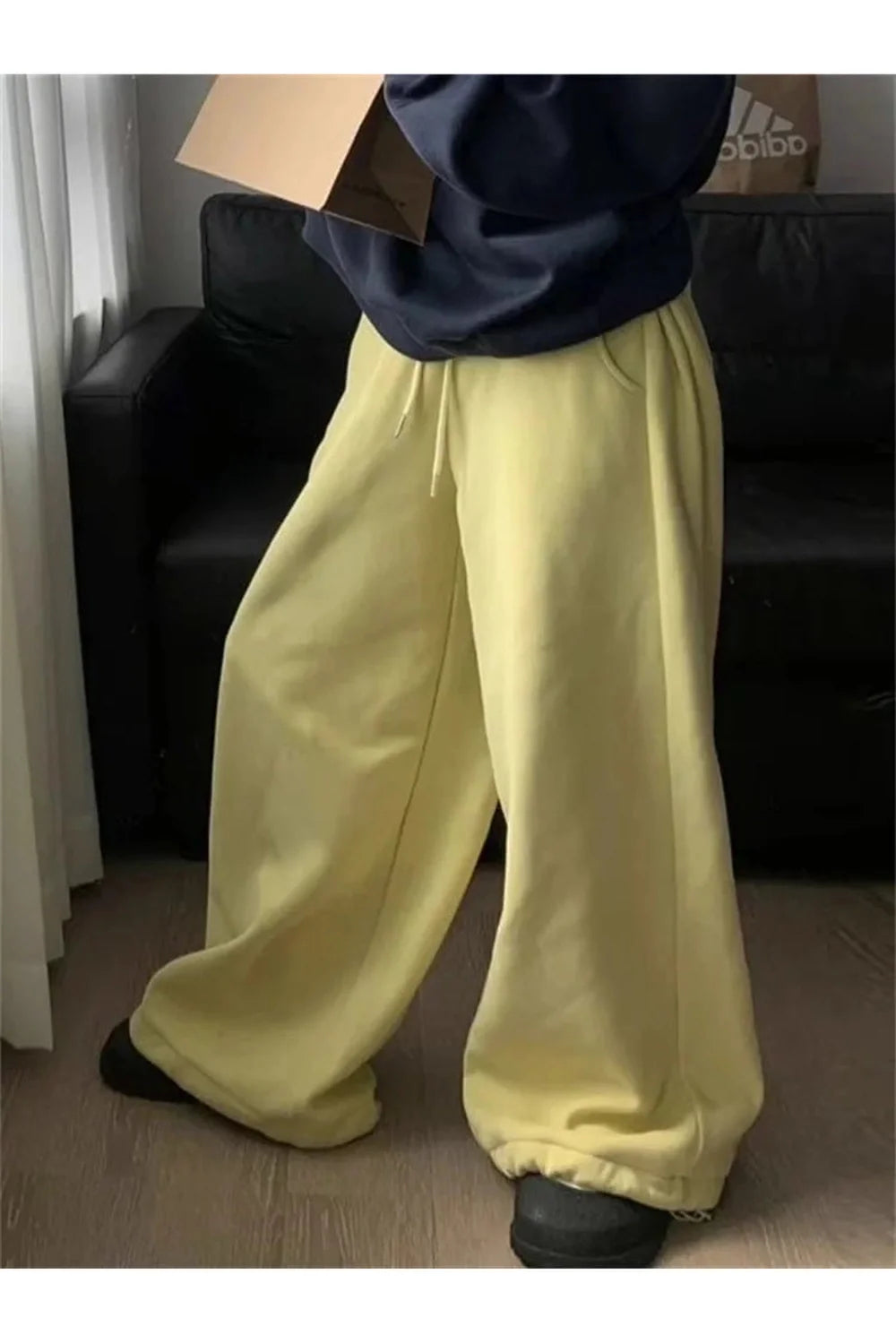 Yellow Fleece-lined Sweatpants